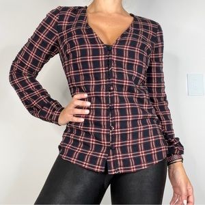 Veronica Beard Peggy Plaid Blouse